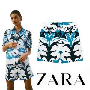 ZARA | Blue | PRINTED SHORTS